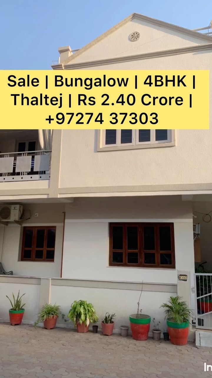 Premium Furnished 4BHK Bungalow for Sale | Near Gulab Tower, Thaltej, Ahmedabad